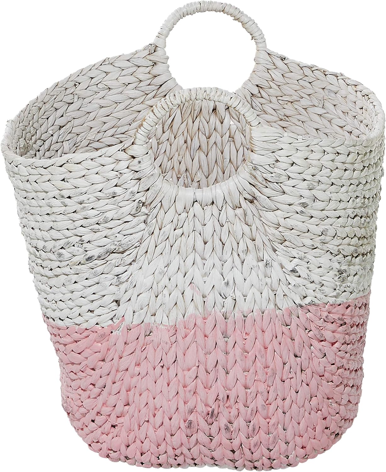 CosmoLiving by Cosmopolitan White Water Hyacinth Storage Basket 19 x 21 x 17