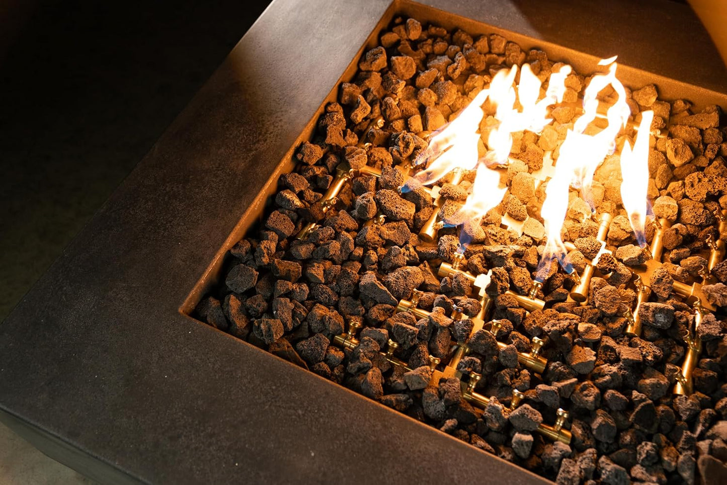 18" Inch Brass Jet Burner for Round & Square Fire Pit - Natural Gas or Propane Fireplace - Premium Fire Pit Burner for Outdoor