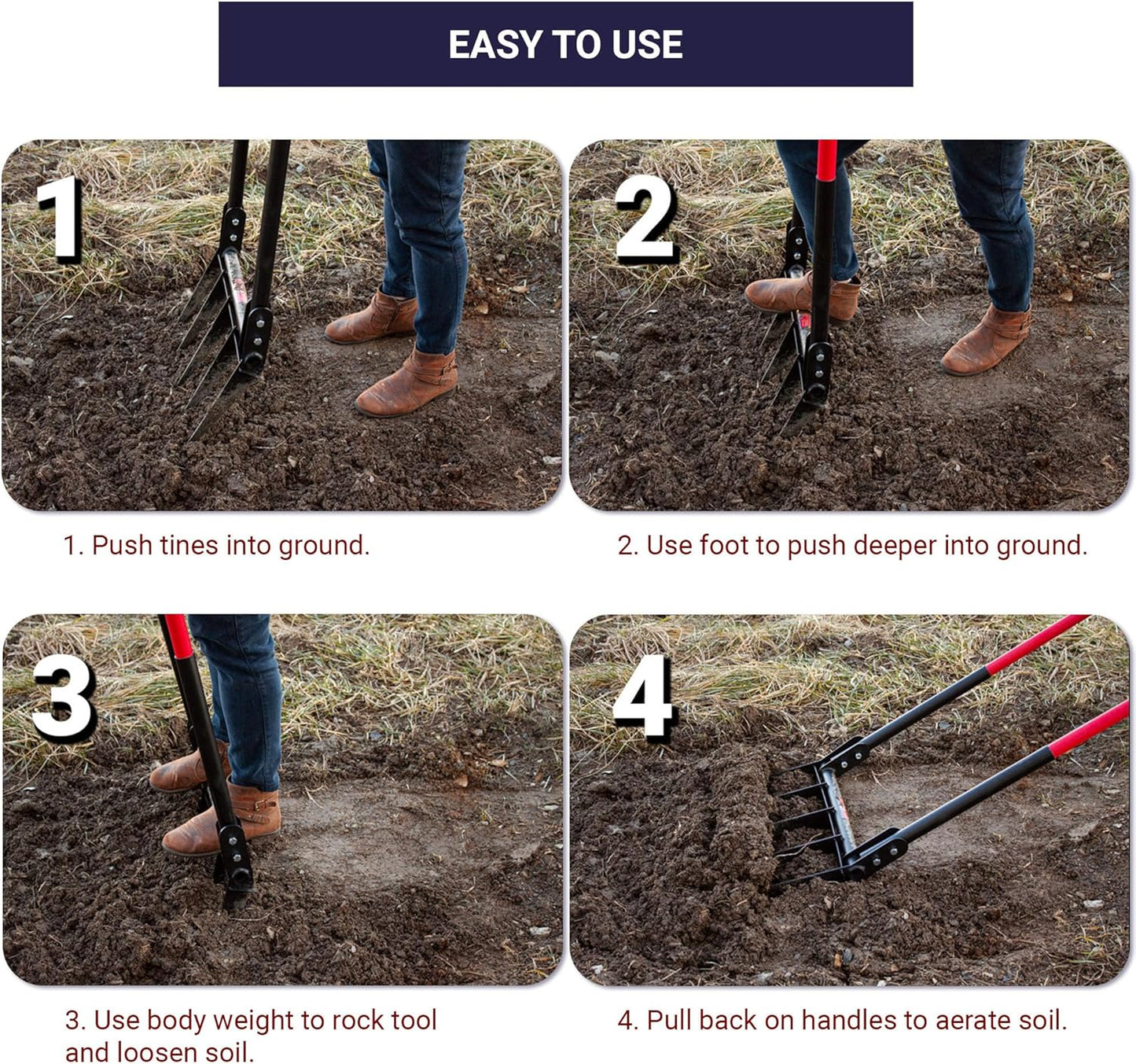 Bully Tools 92627 Broad Fork with Fiber Glass Handle