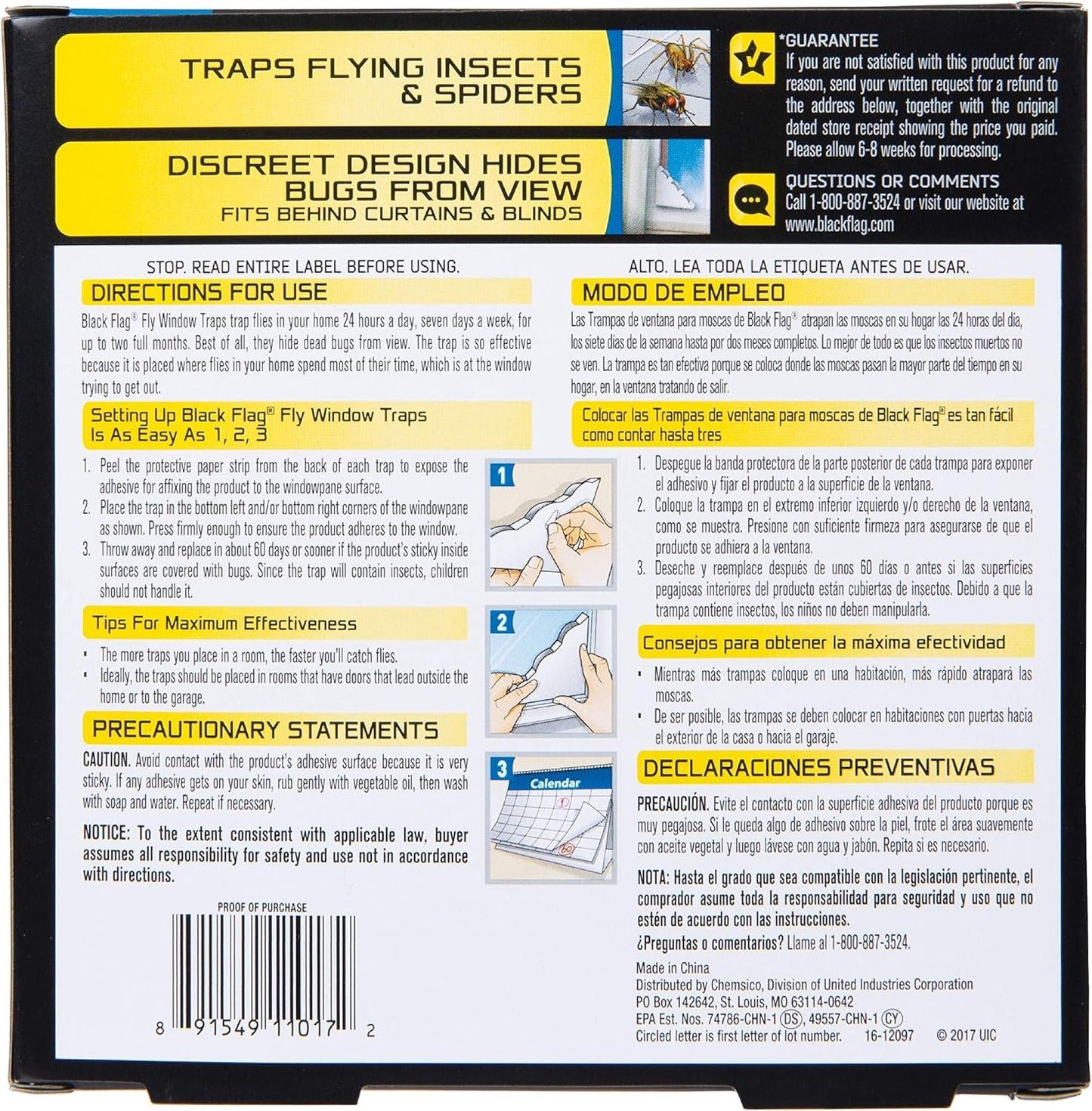 Black Flag Fly Window Traps, 4 Count (Pack of 12)