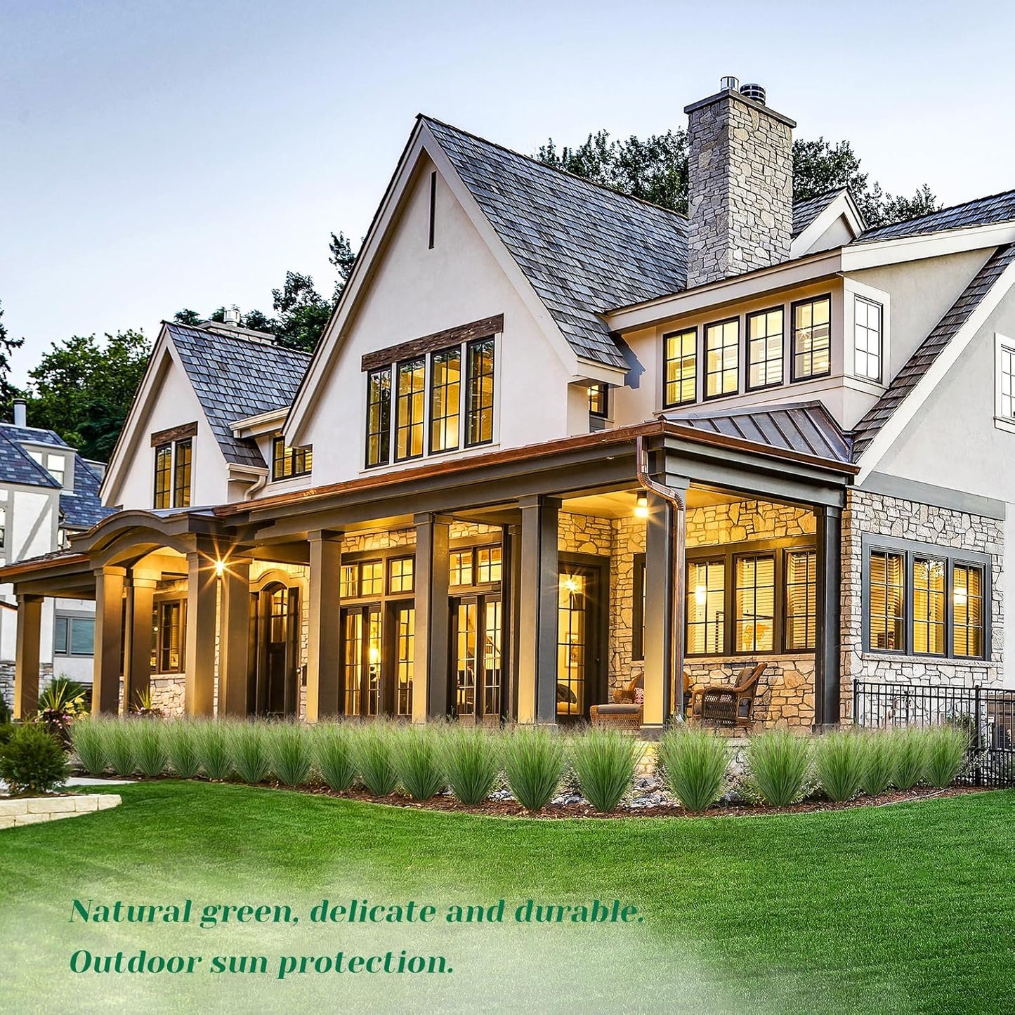 48Pcs Artificial Grass Plants Faux Shrubs Wheat Grass Fake Tall Grass Plants for Outdoor Decor Greenery Stems Weed for Room Indoor Home Decor（Green Red Tail