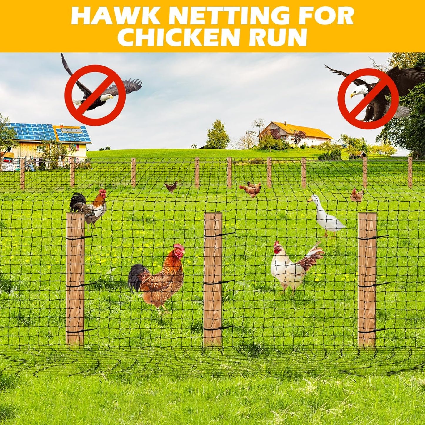 Bird Nets 25'x100' with 1" Mesh Nylon Poultry Netting Heavy Duty Aviary Net Chicken Coop Netting, Garden Netting Deer Fence for Fruit Tree Trellis Net