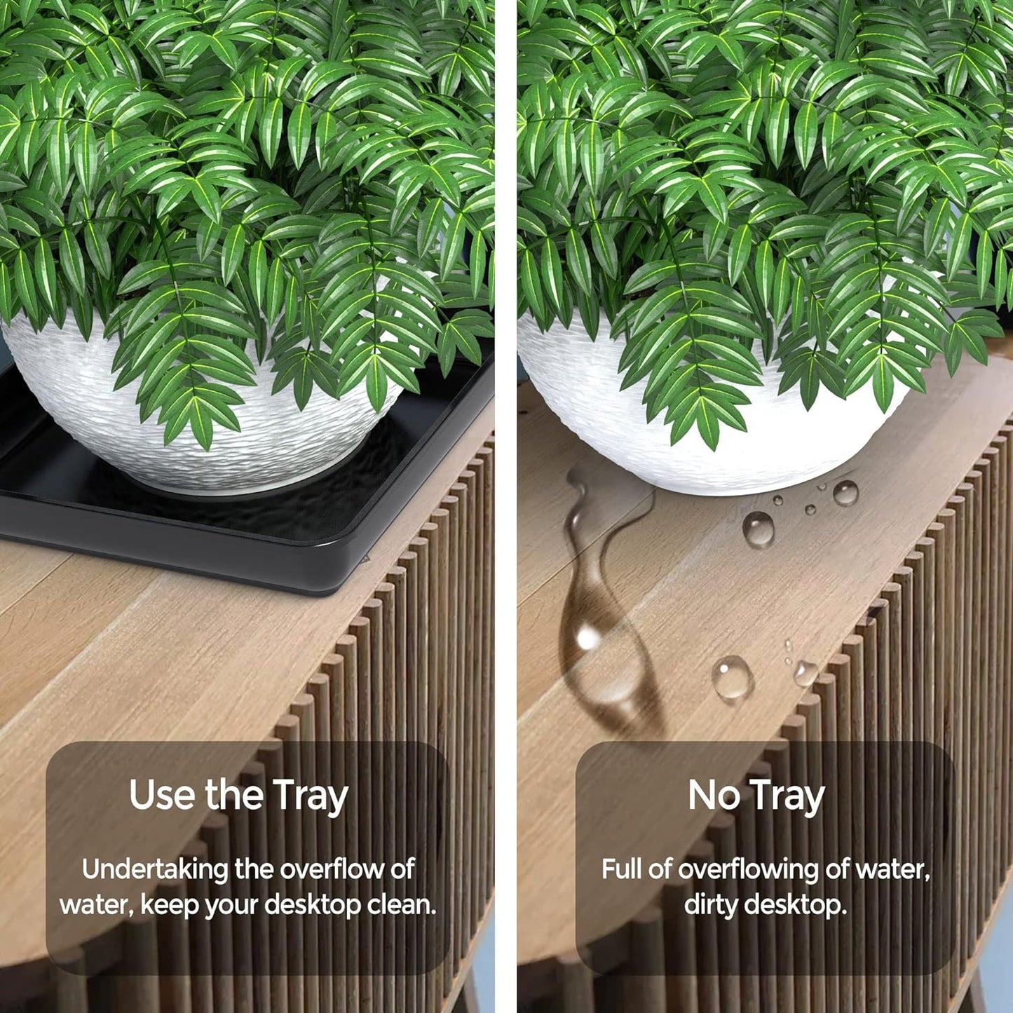 WAYNHUI Square Plant Saucer 6/8/10/12/14/16/18/20inches Square Plastic Basin Tray Large/Small Water Receiving Tray