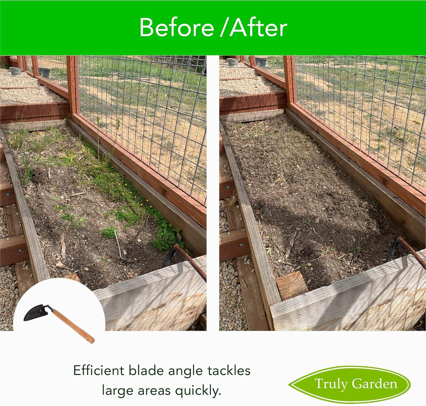 Effortless Weeding: Sharp Sickle Cuts Roots, Saves Time - with Thick Leather Sheath & Sharpening Stone