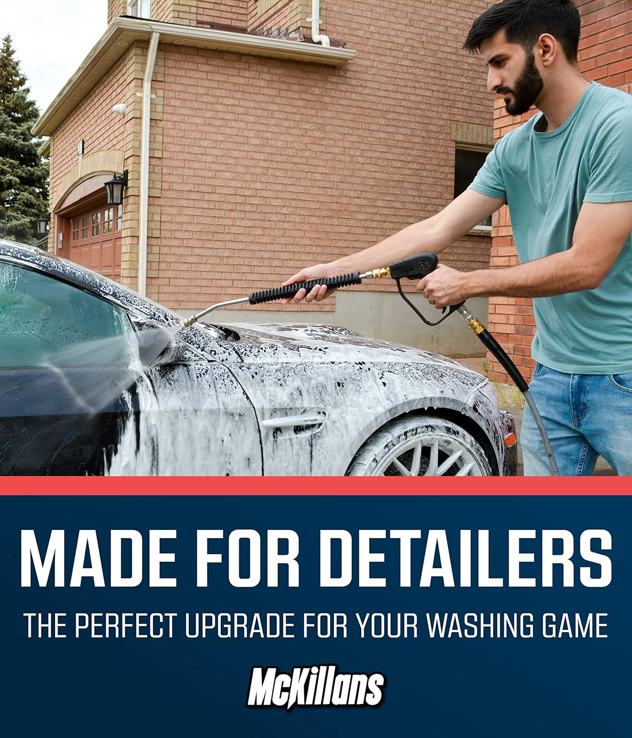 McKillans® Car Pressure Washer Extension Wand - Power Washer Wand Extension for Car Wash - Short Pressure Washer Wand Replacement - Pressure Washer Accessories & Attachments - 1/4” Quick Connect Plug