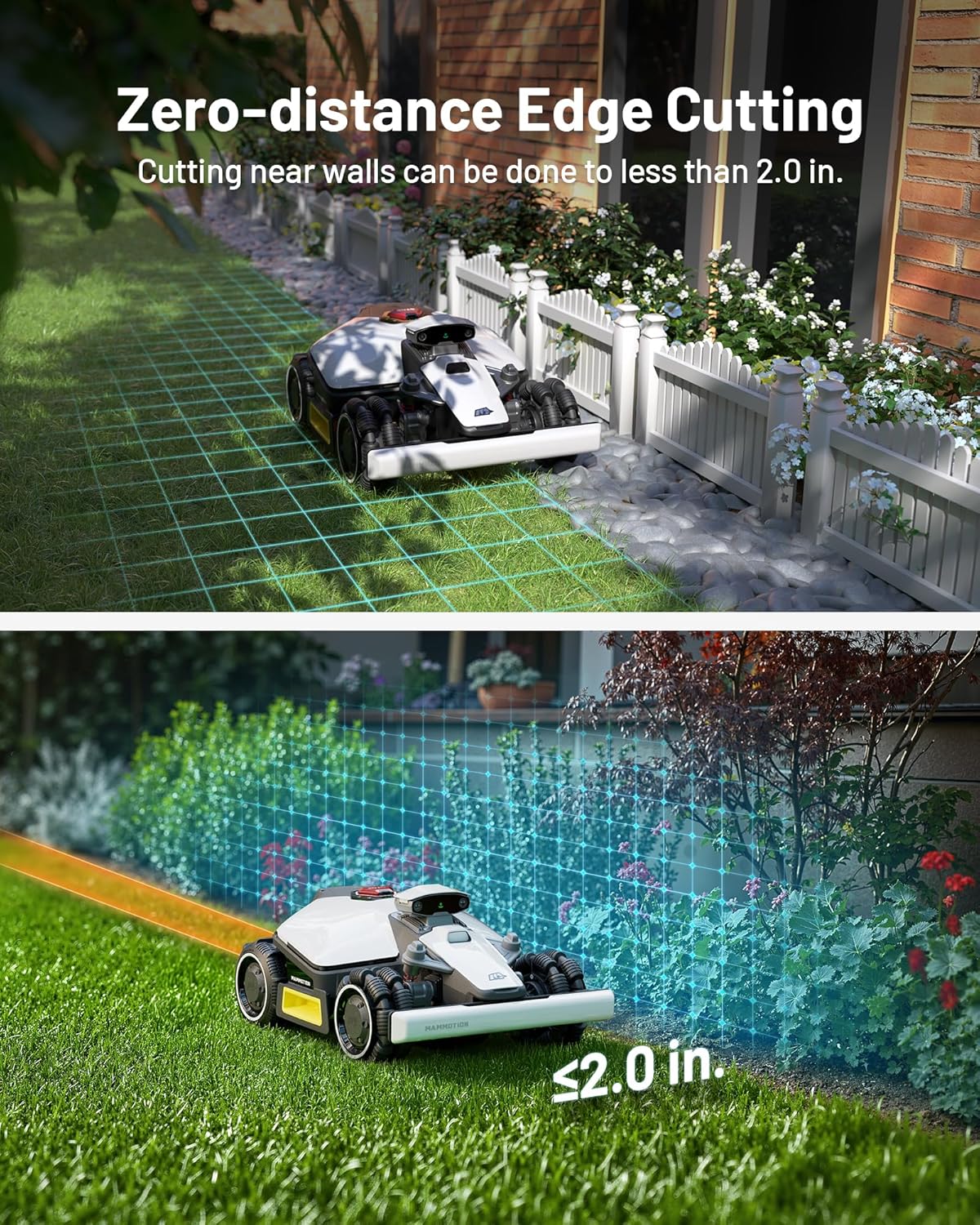 LUBA mini AWD 1500H Robot Lawn Mower with 4G for 0.37 Acre, All-Wheel-Drive for 80% Slope, No Perimeter Wire, UltraSense AI Vision+RTK Auto-Mapping, Cutting Height 2.2"-4.0"