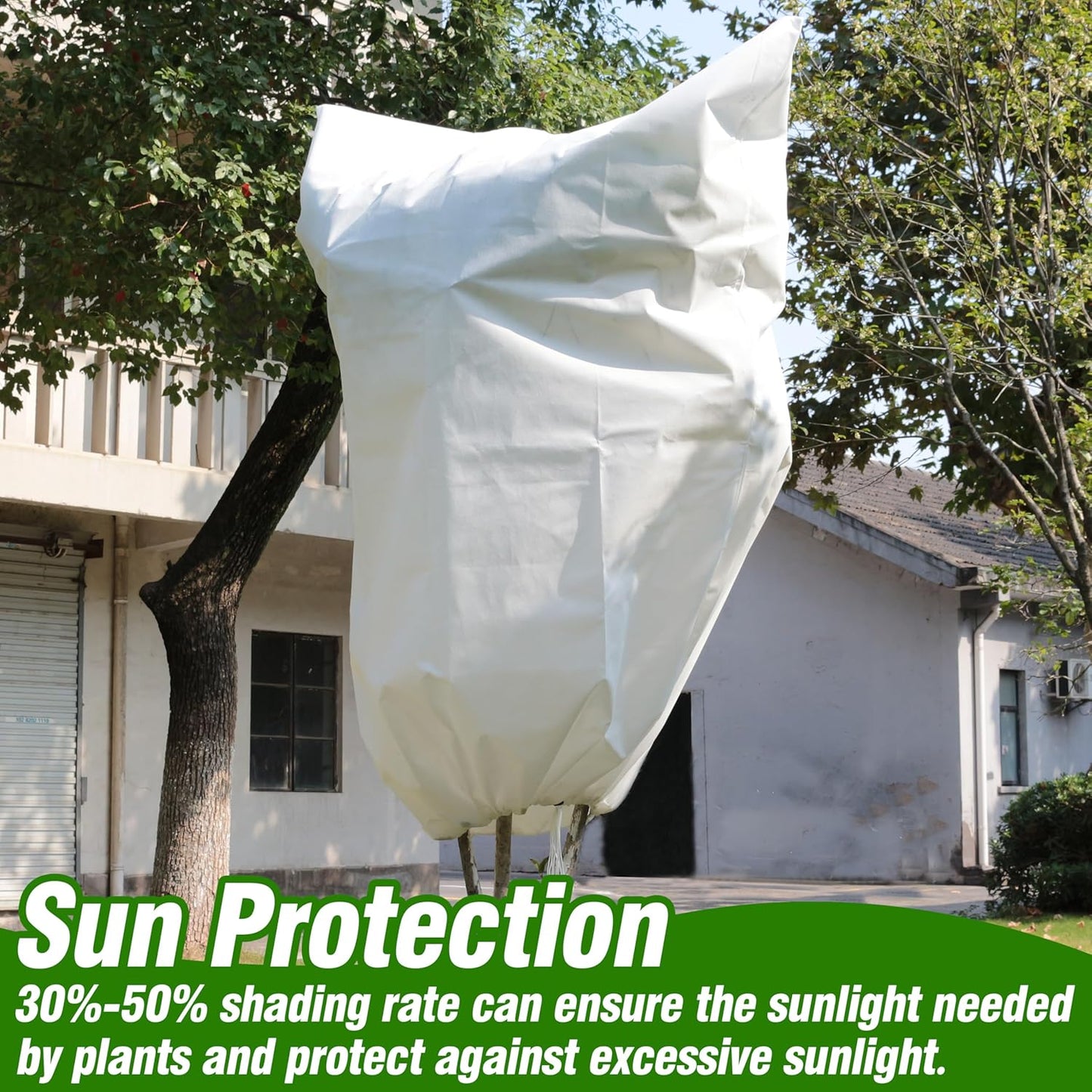 Gardzen 5-Pack Plant Covers Freeze Protection, Drawstring Tree Cover with Zipper, Winter Freeze Plant Protection, Tree Jacket Frost Blanket for Outdoor Plants, 54”×72”