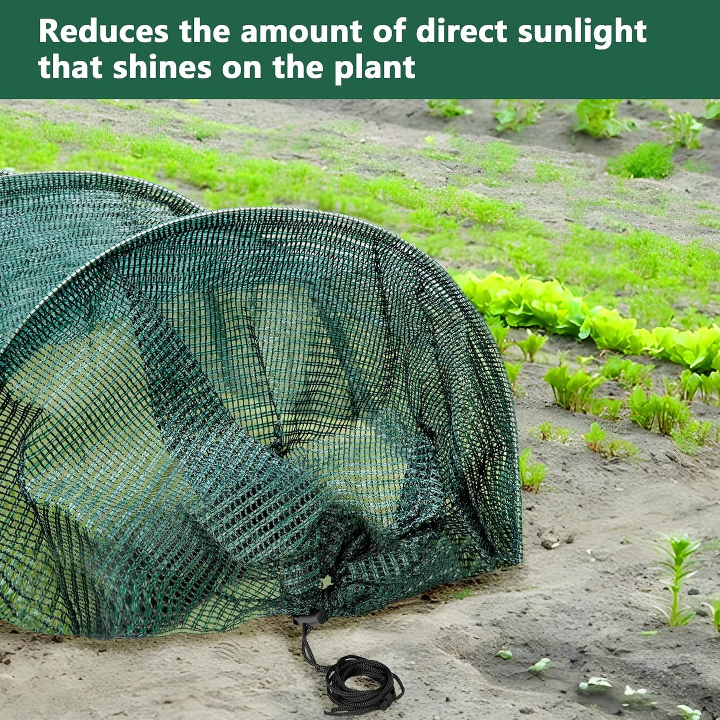 2 Pack Garden Tunnel Shade Net Cover - 10FT Shade Net Tunnel Plant Row Cover - Plant Gardening Net for Greenhouse Garden Patio Plants