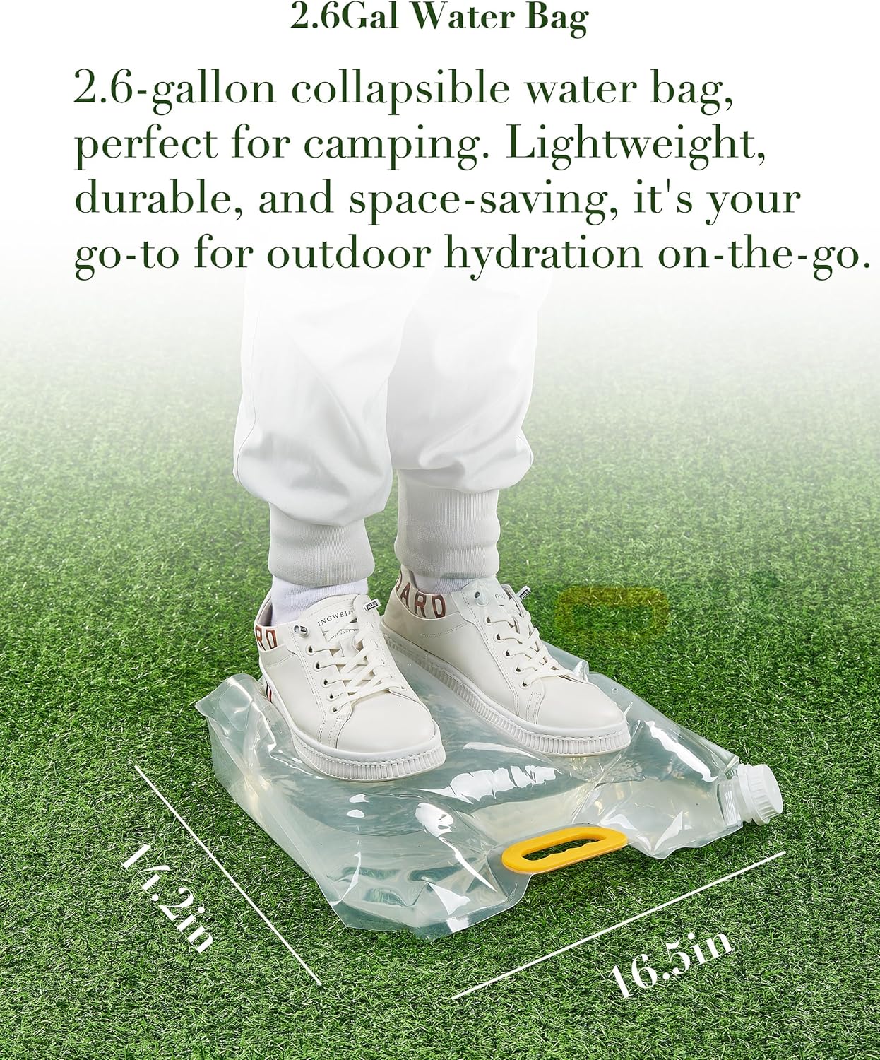 5 Gallon Water Jug and 2.6Gal Collapsible Water Bag Set of 2,BPA Free Thickened Water Storage Containers,Leak-Proof Warm Sand Portable Emergency Water Tank for Outdoors Hiking,Hurricane