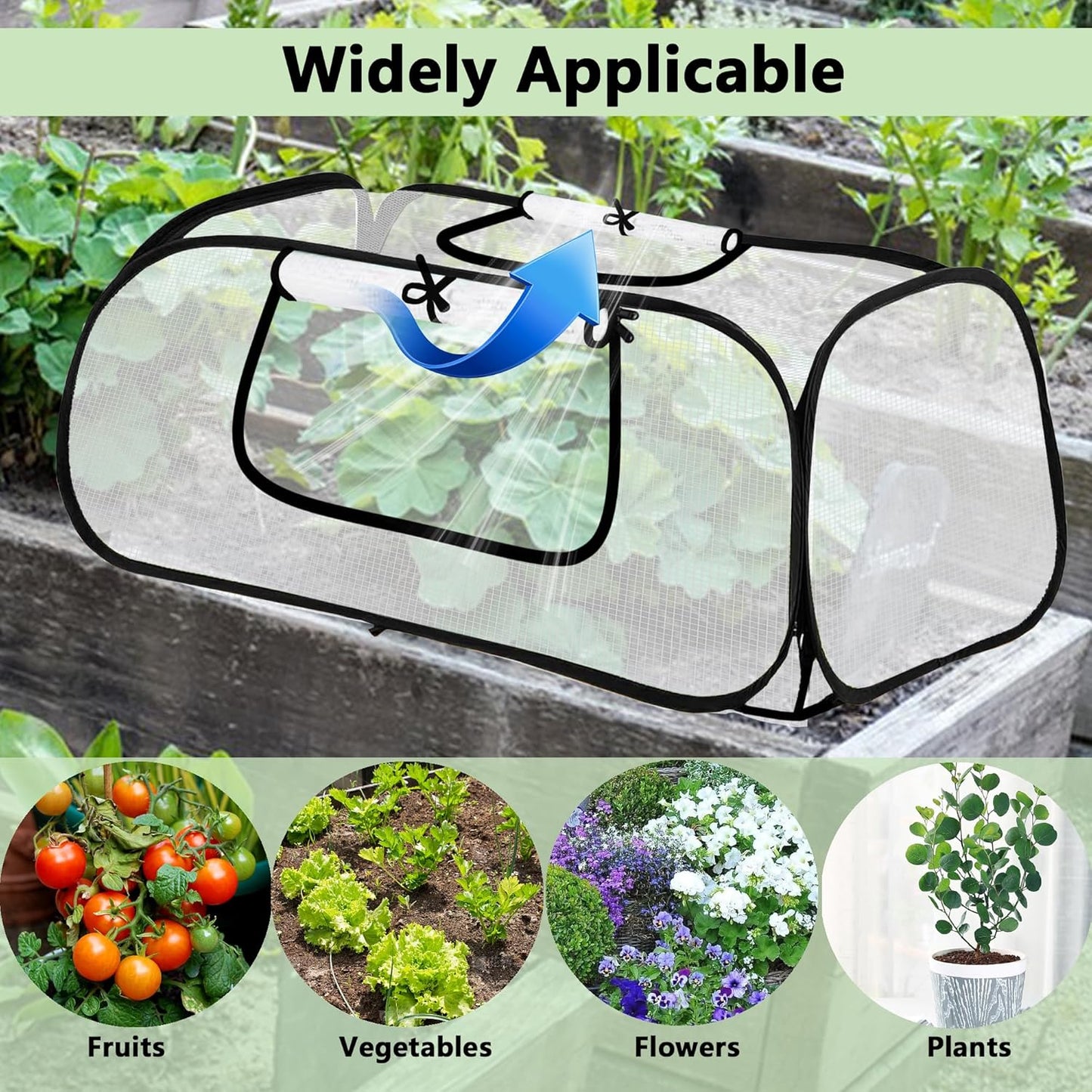 45"*22"*16"Garden Plant Covers with Two Air Hole and Breathable Mesh for Raised Beds, Accelerator Plants Cover, Mini Greenhouse Cover, Frost Cover for Plant Vegetable Seedling Protector 1PCS
