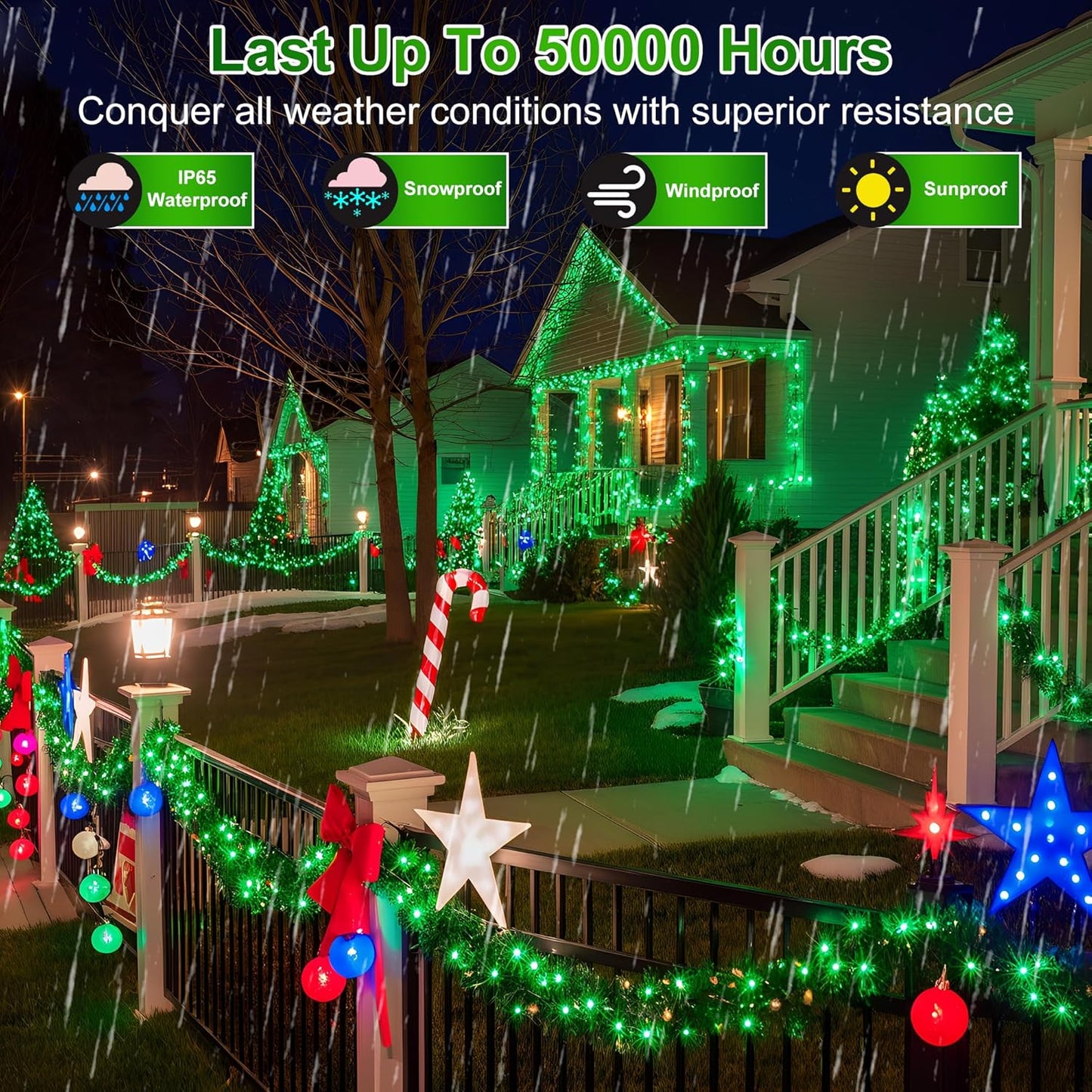 350LED Christmas Lights Indoor Outdoor, 90ft 12 Modes Green LED String Lights with Timer Dimmable, Waterproof Christmas Tree Lights for Xmas Patio Yard Fence Balcony Garden Party Decor Green