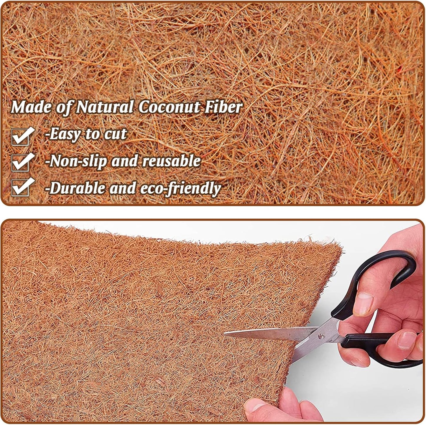 ZeeDix 4 Pack No-Slip Ice and Snow Carpet Mats-16 x 80 x 0.28 Inches Thickened Outdoor Carpet Runner Snow Mats, Coconut Fiber Carpet for Garden, Doorway, Stairs, Porch Outdoor Safer Walking