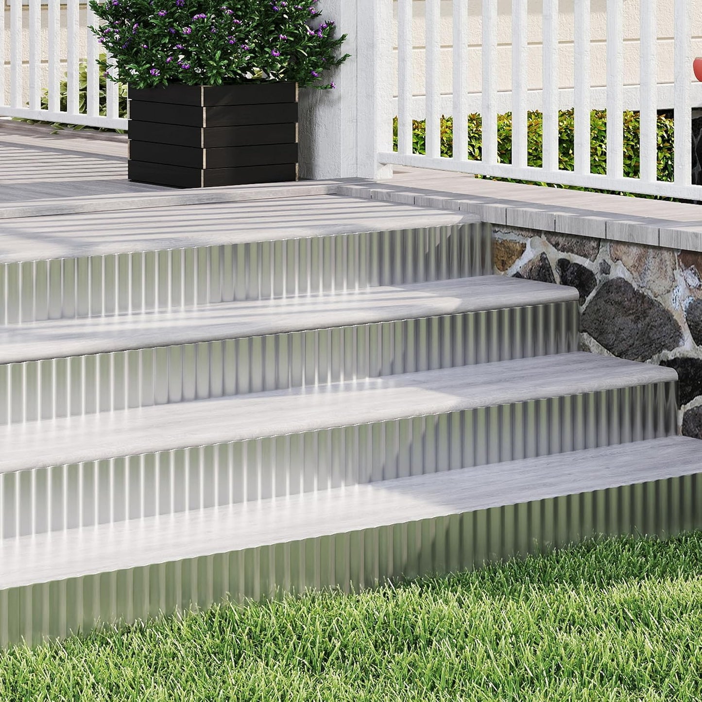 Metal Garden Edging Border, Corrugated Steel Landscaping, DIY for Lawn (Silver, 6 Inch x 20FT)