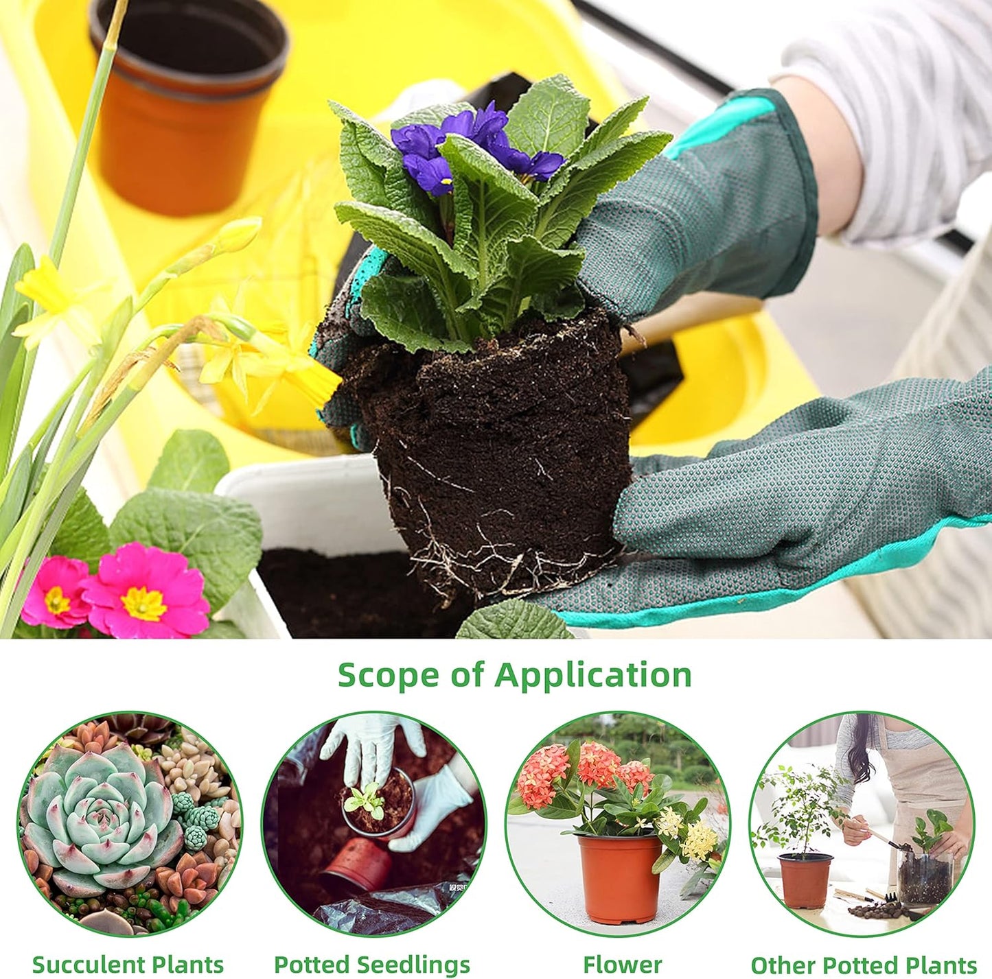 TDHDIKE 4" Small Plastic Plant Pots with 200 Red Seed Starting Pots for Indoor and Outdoor Planting