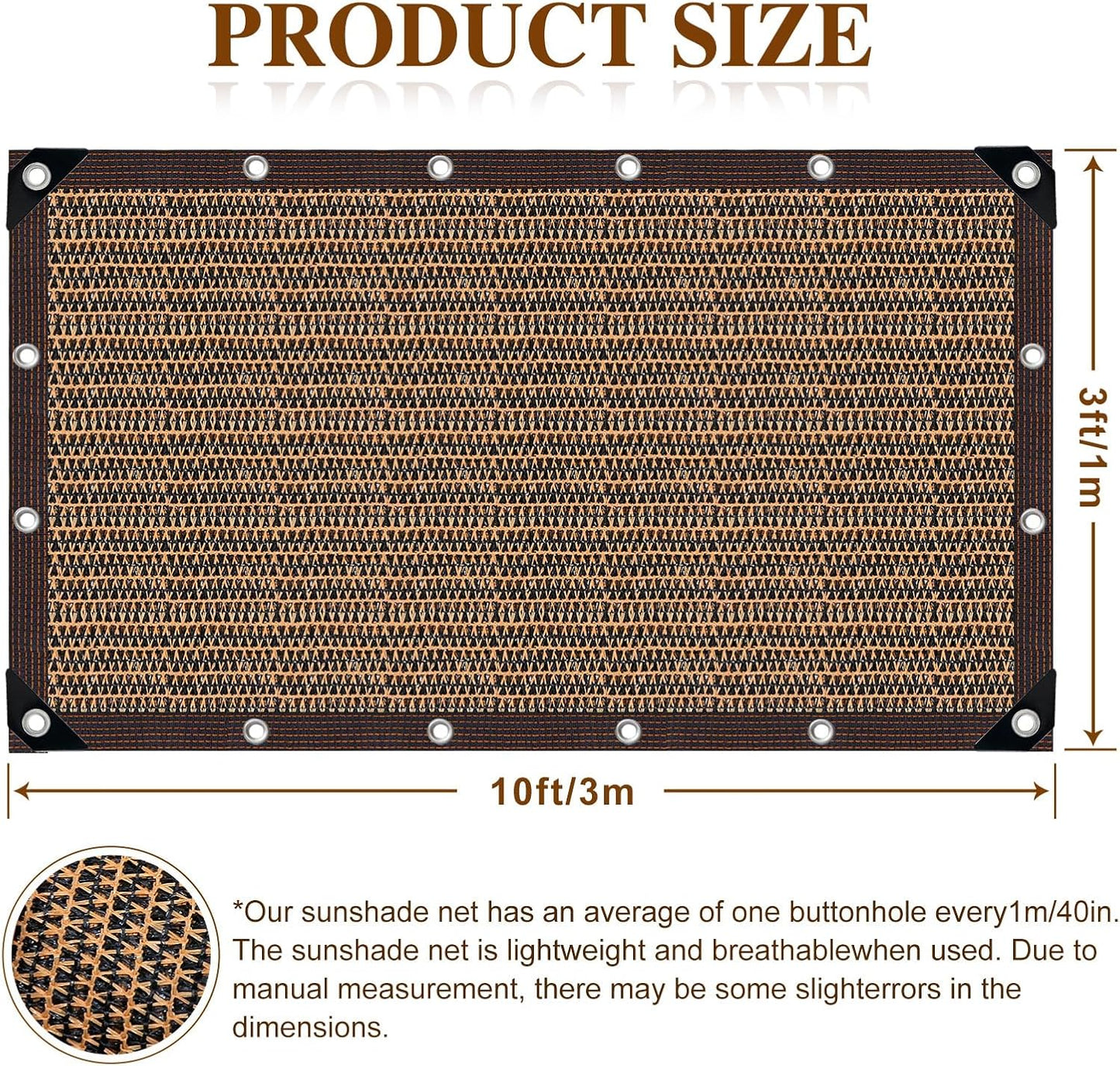80% Shade Cloth -3x10FT Sunblock Net with Grommet,Lightweight and Durable UV Protection,Shade Cloth for Garden Patio Pergola Balcony Plants Greenhouse Dog Kennel Chicken Coop Outdoor