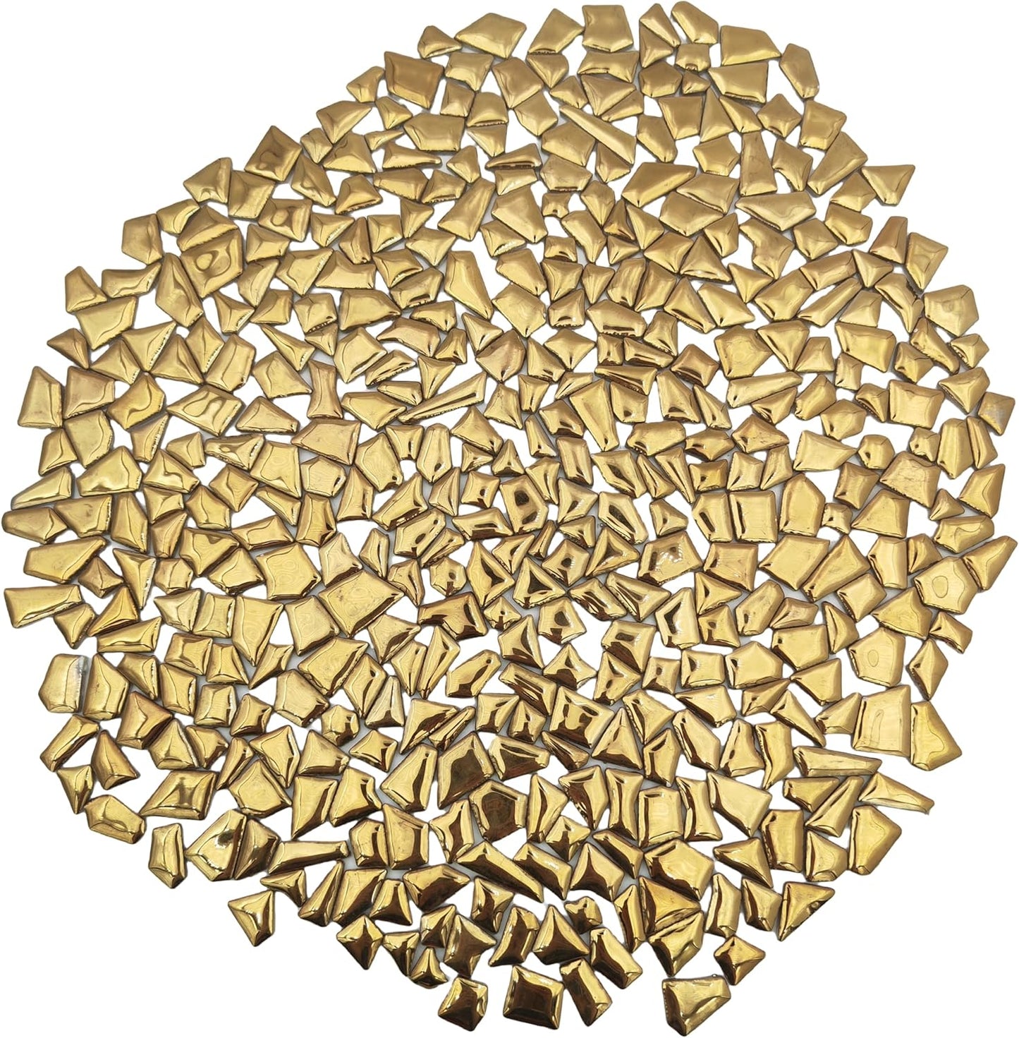 1.1LB Irregular Ceramics Mosaic Tiles, Mosaic Pieces Stones for DIY Mosaic Making Craft Hobby Arts Home Wall Decoration (Gold)