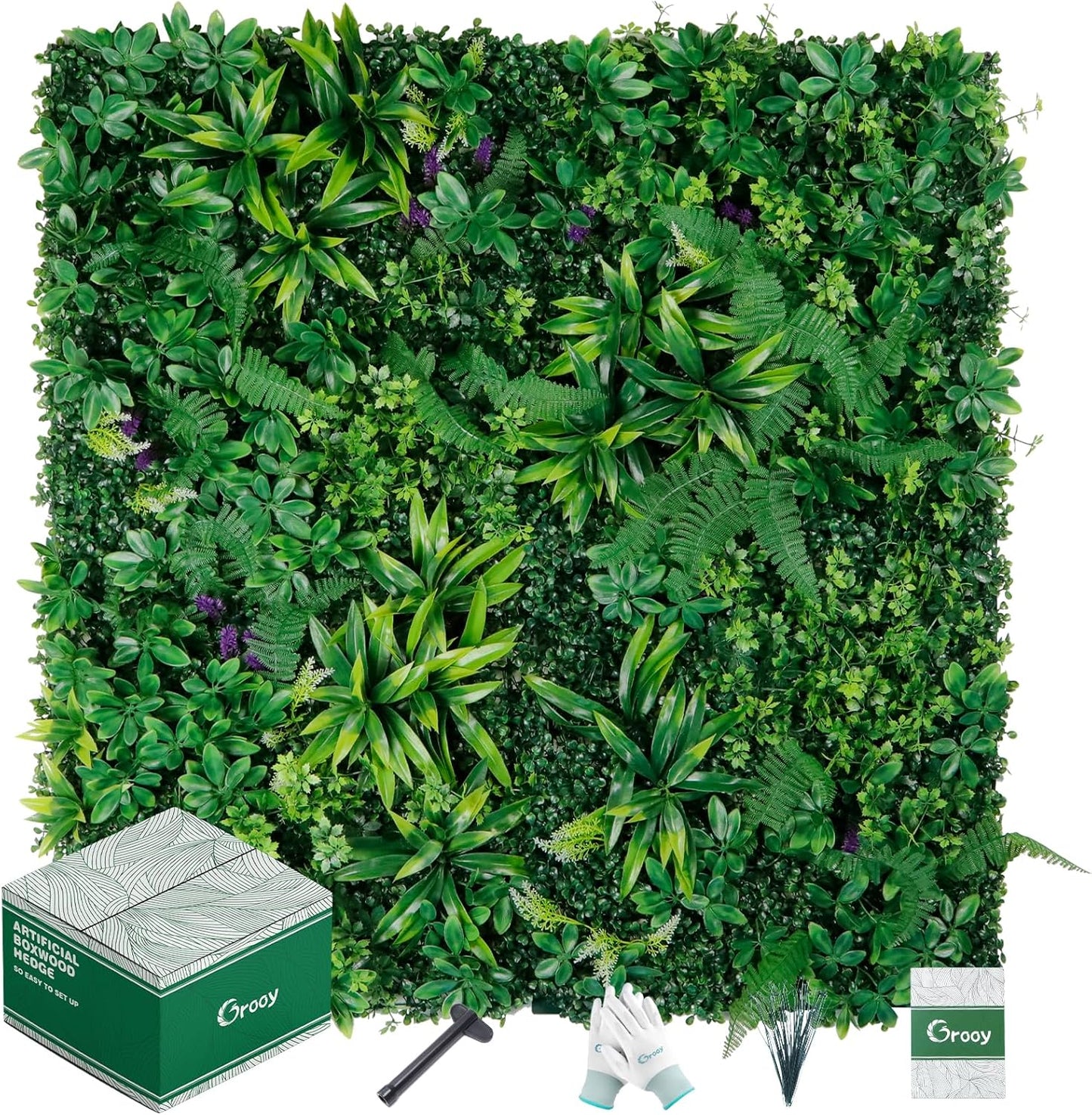 Artificial Boxwood Panels, Grass Wall Panels 20"x20"(12pcs), Privacy Hedge Fence Screen with UV Protection, Fake Greenery Backdrop for Indoor Wedding and Outdoor Garden Backyard
