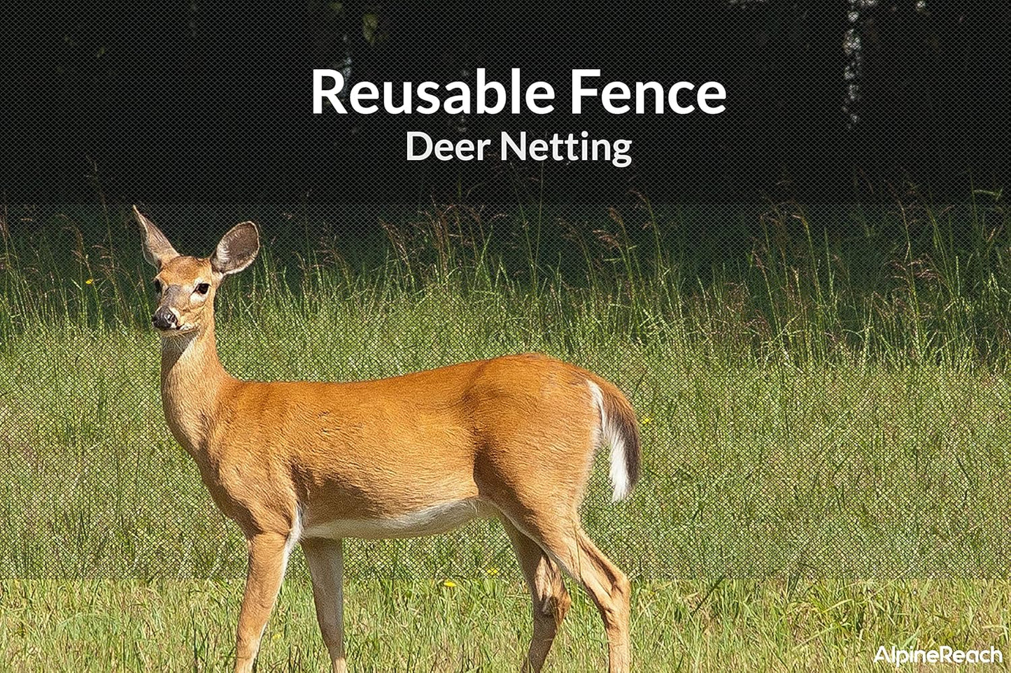 AlpineReach Garden Netting 7.5 x 100 ft Heavy Duty Bird Net, Deer, Plant Protection Extra Strong Woven Mesh, Reusable Kit with Zip Ties, Animal Fencing for Fruits Trees, Black